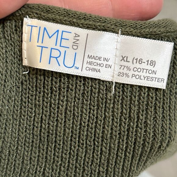 NWT Time & Tru Women’s Sweater Tank Top Green Knit Sleeveless Shirt Size XL 16-1 - Picture 3 of 16